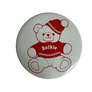 Vintage Christmas Belkie Bear Pin Button Belks